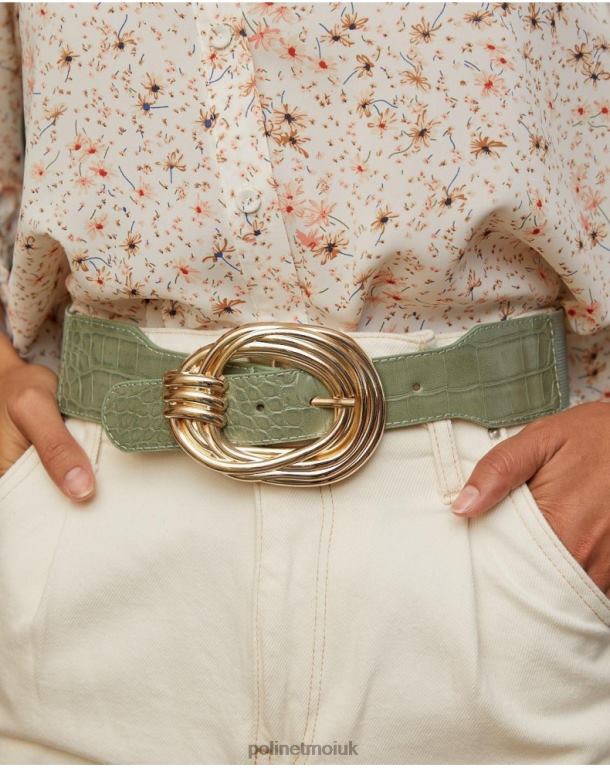 Accessories Polin et moi Belt Leather Effect Rania GREEN HUNTING J4DB6377