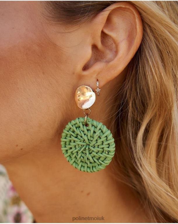 Accessories Polin et moi Raffia Esme earrings Water green J4DB6378