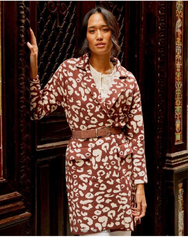 Clothing Polin et moi Animal Coat Print Nere Brown J4DB6368
