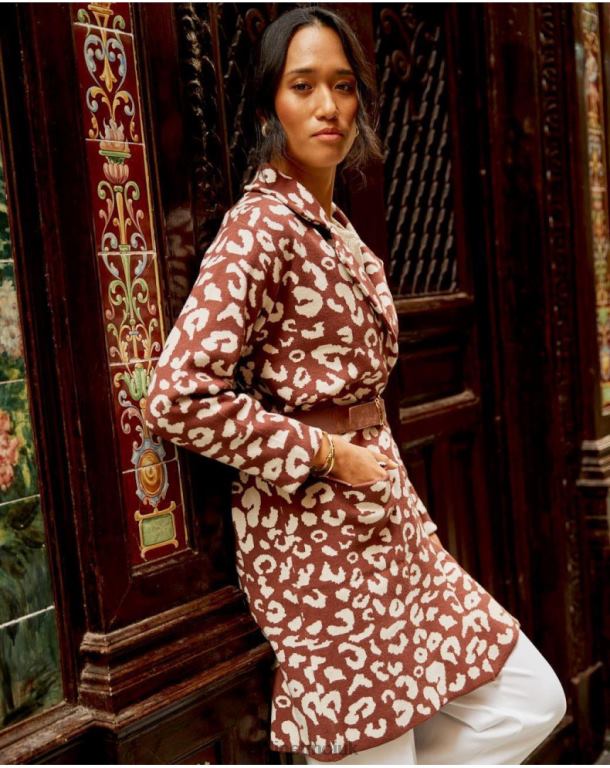 Clothing Polin et moi Animal Coat Print Nere Brown J4DB6368