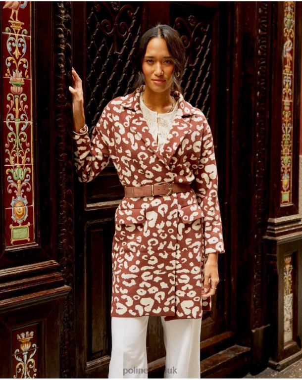 Clothing Polin et moi Animal Coat Print Nere Brown J4DB6368