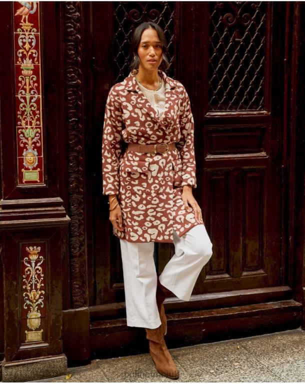 Clothing Polin et moi Animal Coat Print Nere Brown J4DB6368