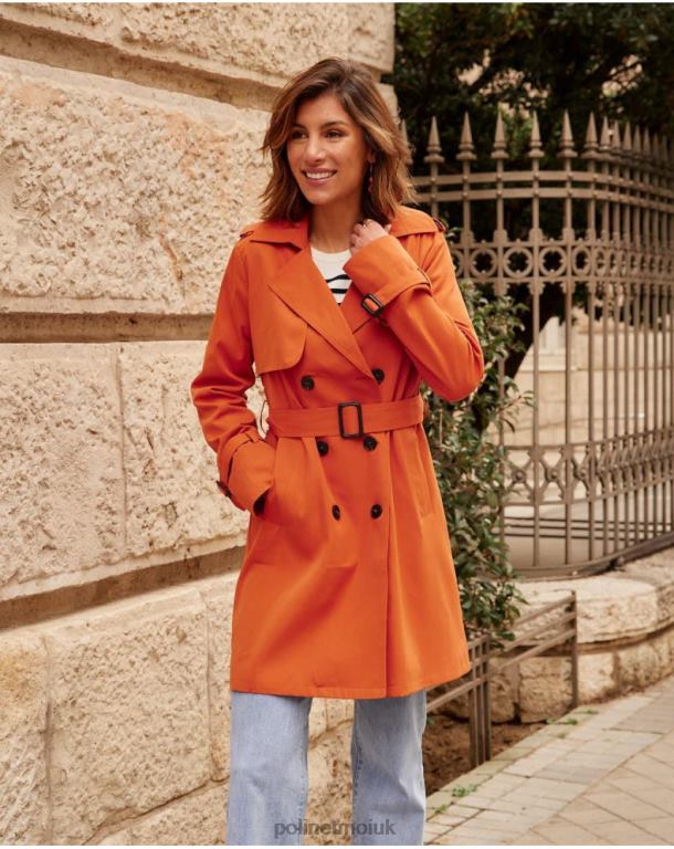 Clothing Polin et moi Classic trench coat Emilia ORANGE J4DB6365
