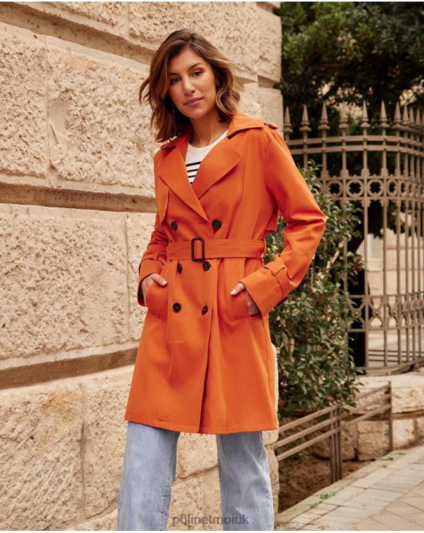 Clothing Polin et moi Classic trench coat Emilia ORANGE J4DB6365