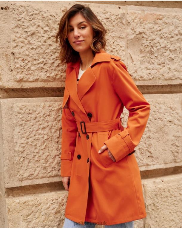 Clothing Polin et moi Classic trench coat Emilia ORANGE J4DB6365