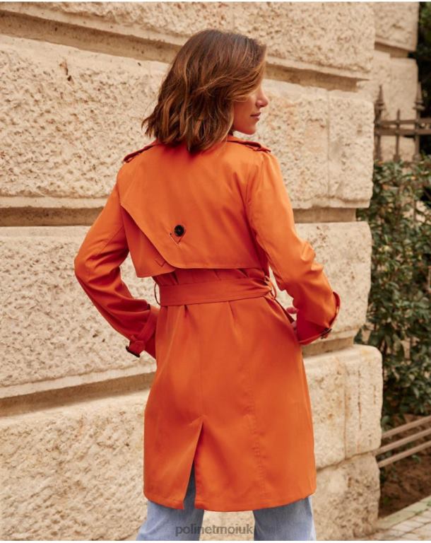 Clothing Polin et moi Classic trench coat Emilia ORANGE J4DB6365