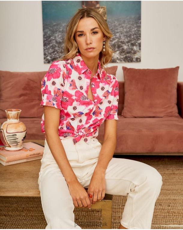 Clothing Polin et moi Arlene Floral Shirt Raspberry J4DB6193
