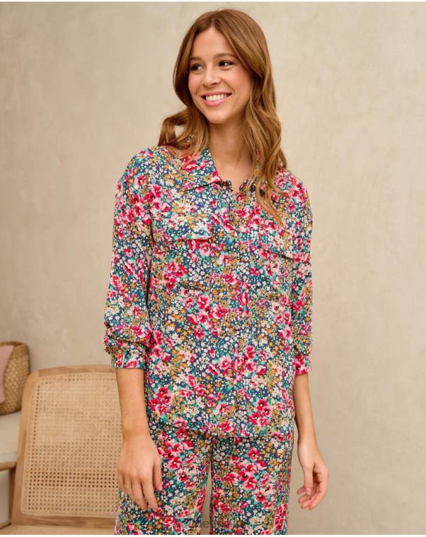 Clothing Polin et moi Ayende Pockets Shirt Emerald green J4DB6157