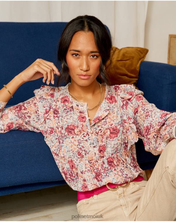 Clothing Polin et moi Blouse Flores Isabela Raspberry J4DB6233