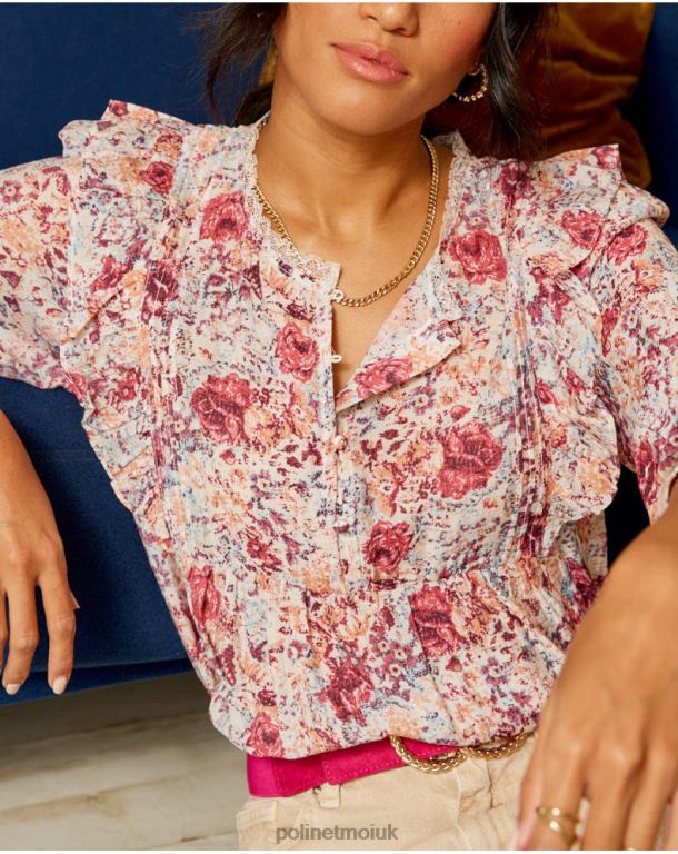 Clothing Polin et moi Blouse Flores Isabela Raspberry J4DB6233