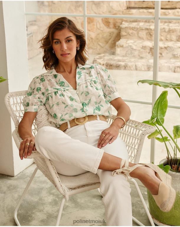 Clothing Polin et moi Blouse Flowers Oli Emerald green J4DB6161