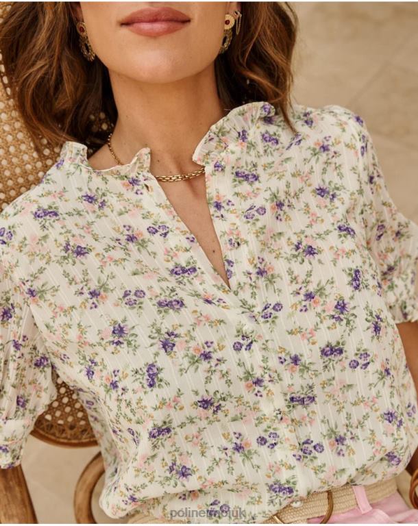 Clothing Polin et moi Blouse Flowers Olim APPLE GREEN/ MINT J4DB6190