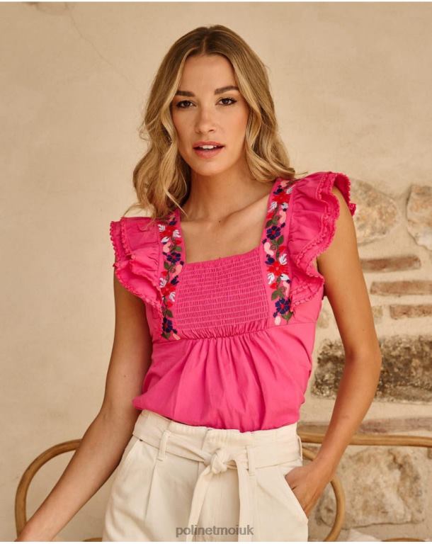 Clothing Polin et moi Blouse Ruffled Angela Fuchsia J4DB6167