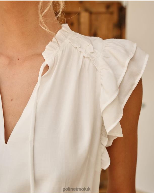 Clothing Polin et moi Blouse Ruffled April white J4DB6173