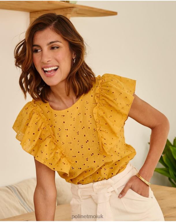 Clothing Polin et moi Blouse Ruffled Clea ochre J4DB6213