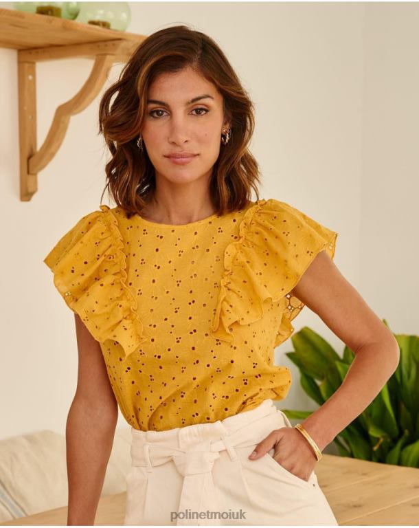 Clothing Polin et moi Blouse Ruffled Clea ochre J4DB6213