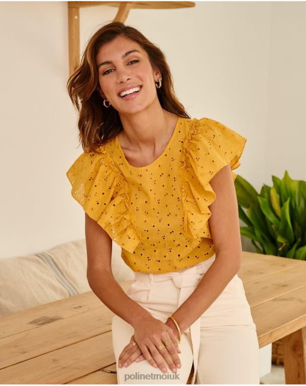 Clothing Polin et moi Blouse Ruffled Clea ochre J4DB6213