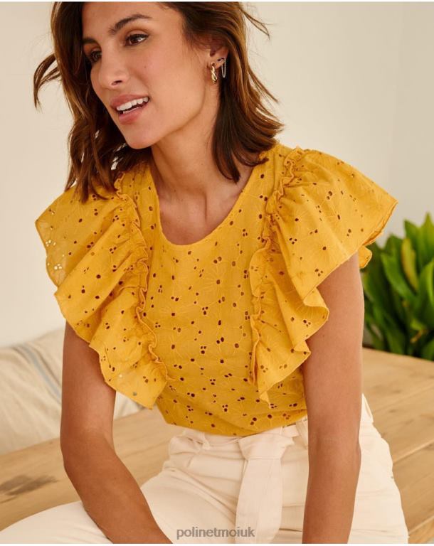 Clothing Polin et moi Blouse Ruffled Clea ochre J4DB6213