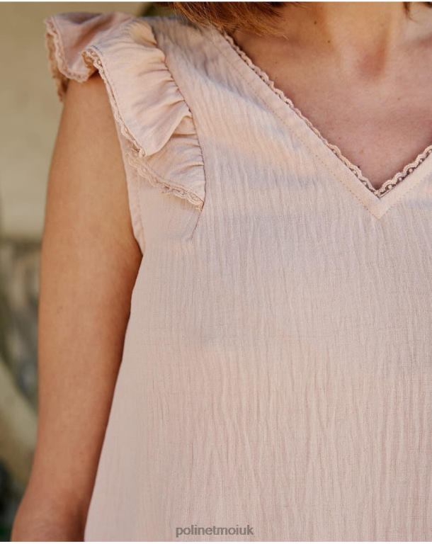Clothing Polin et moi Blouse Ruffled Rosalinda Beige J4DB6187