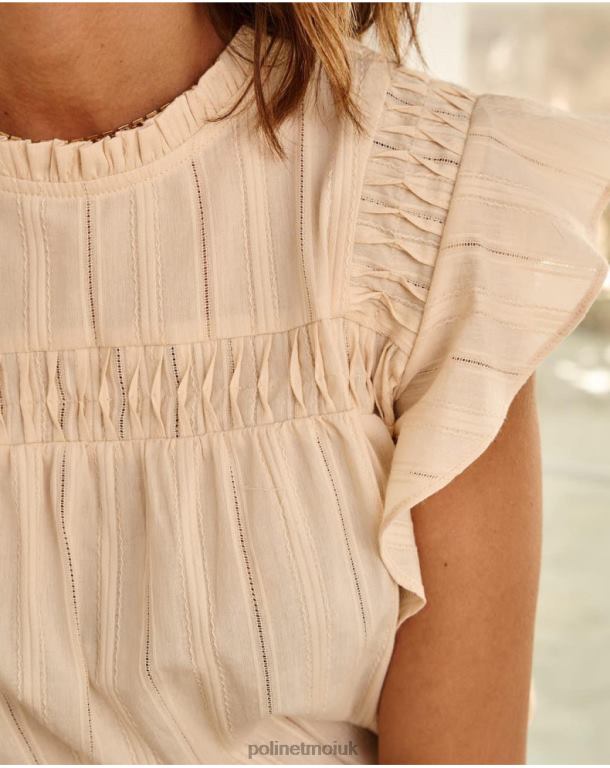 Clothing Polin et moi Blouse ruffle Saroa Beige J4DB6162
