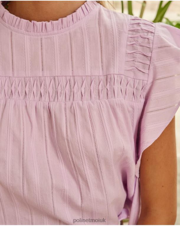 Clothing Polin et moi Blouse ruffle Saroa Lilac J4DB6170