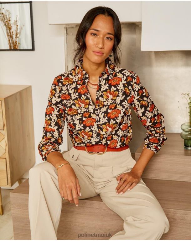 Clothing Polin et moi Cira Floral Shirt black J4DB6226