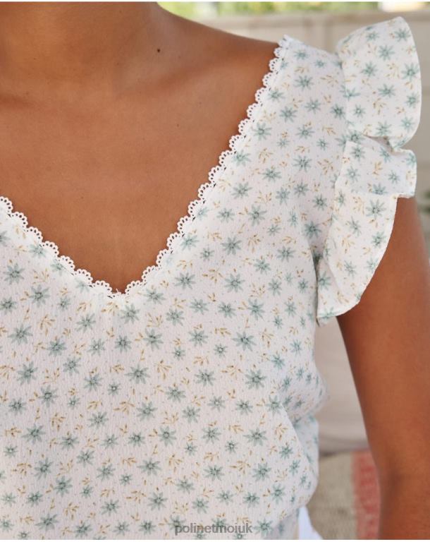 Clothing Polin et moi Cotton blouse Covadonga Water green J4DB6155