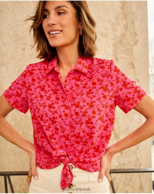 Clothing Polin et moi Cressida Flowers Shirt RASPBERRY J4DB6209