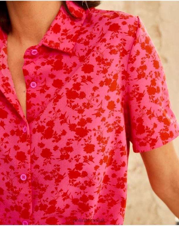 Clothing Polin et moi Cressida Flowers Shirt RASPBERRY J4DB6209