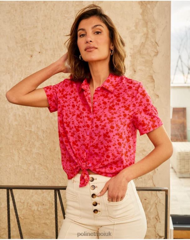 Clothing Polin et moi Cressida Flowers Shirt RASPBERRY J4DB6209