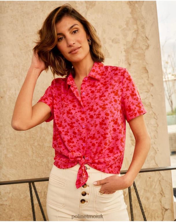 Clothing Polin et moi Cressida Flowers Shirt RASPBERRY J4DB6209
