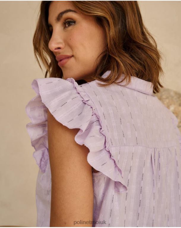 Clothing Polin et moi Danna Button Blouse Lilac J4DB6171