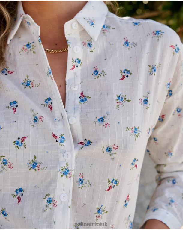 Clothing Polin et moi Ema Flowers shirt white J4DB6149