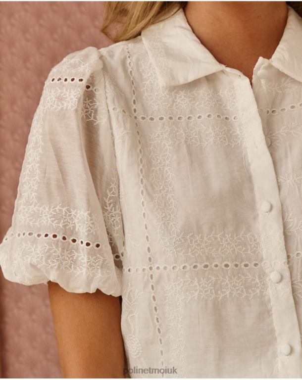 Clothing Polin et moi Embroidered Blouse Talima white J4DB6169