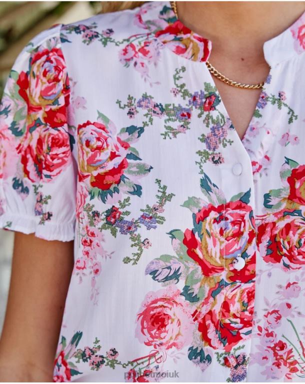 Clothing Polin et moi Faustina Roses Shirt WHITE J4DB6192