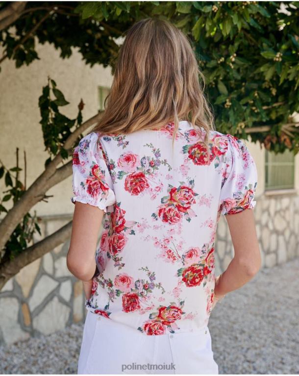 Clothing Polin et moi Faustina Roses Shirt WHITE J4DB6192