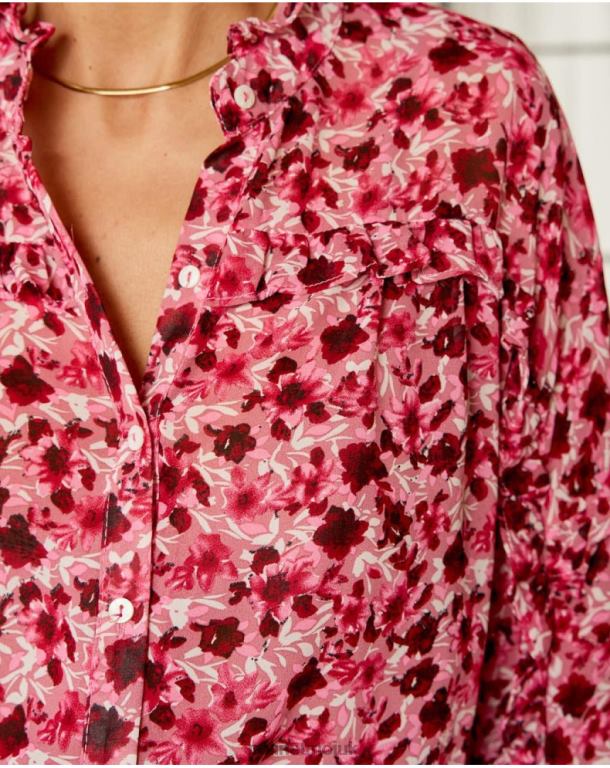 Clothing Polin et moi Floral Shirt Charlotte Raspberry J4DB6195