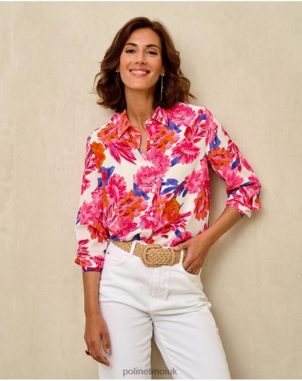 Clothing Polin et moi Floral Shirt Circe Raspberry J4DB6202
