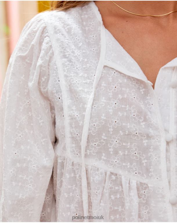 Clothing Polin et moi Gabie Embroidered Blouse white J4DB6188