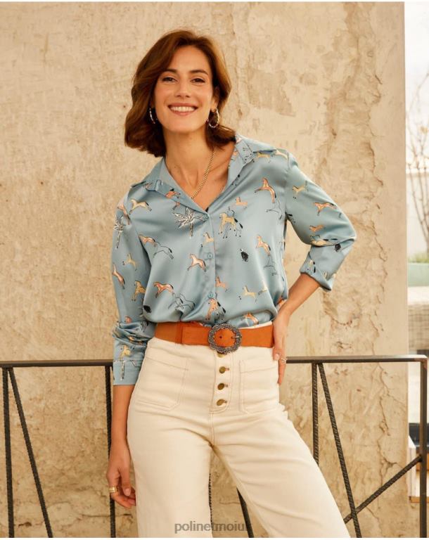 Clothing Polin et moi Horse Shirt Vale denim J4DB6215