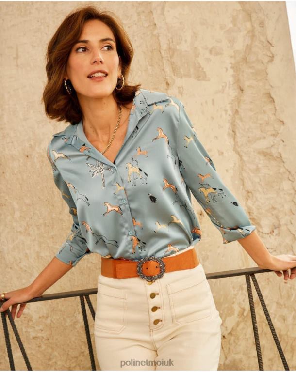 Clothing Polin et moi Horse Shirt Vale denim J4DB6215