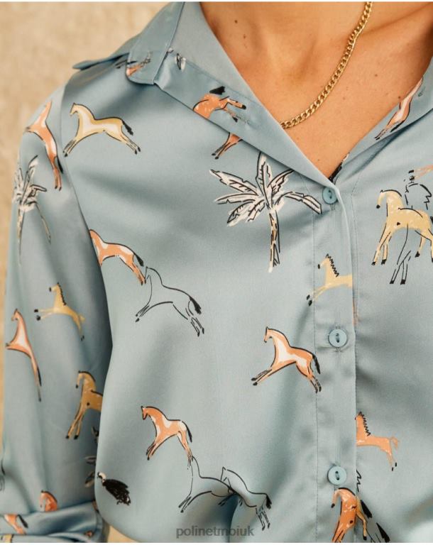 Clothing Polin et moi Horse Shirt Vale denim J4DB6215