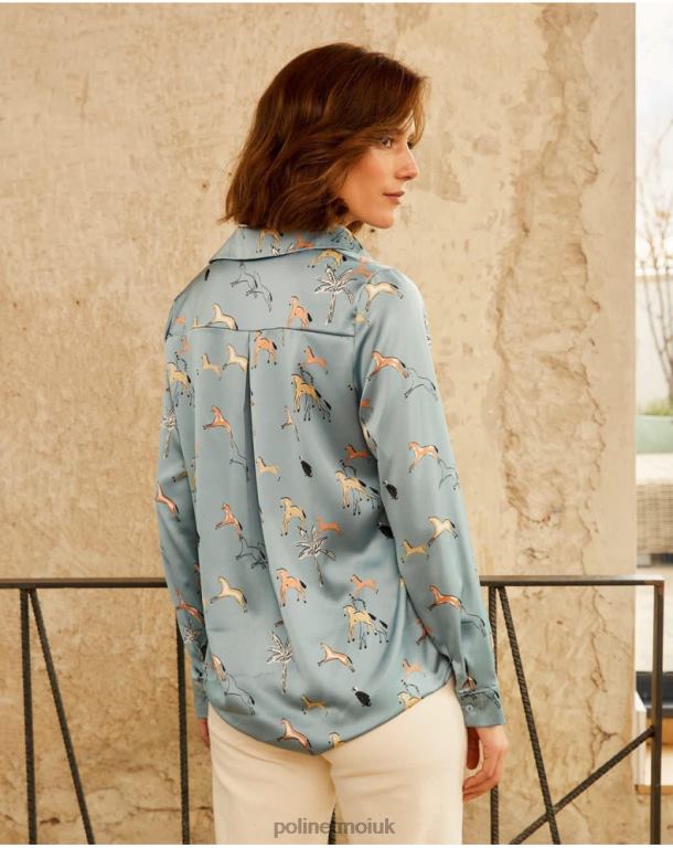 Clothing Polin et moi Horse Shirt Vale denim J4DB6215