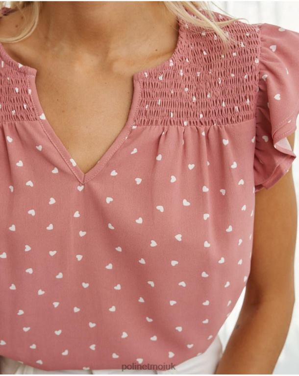 Clothing Polin et moi Katerina Hearts Blouse Makeup J4DB6166