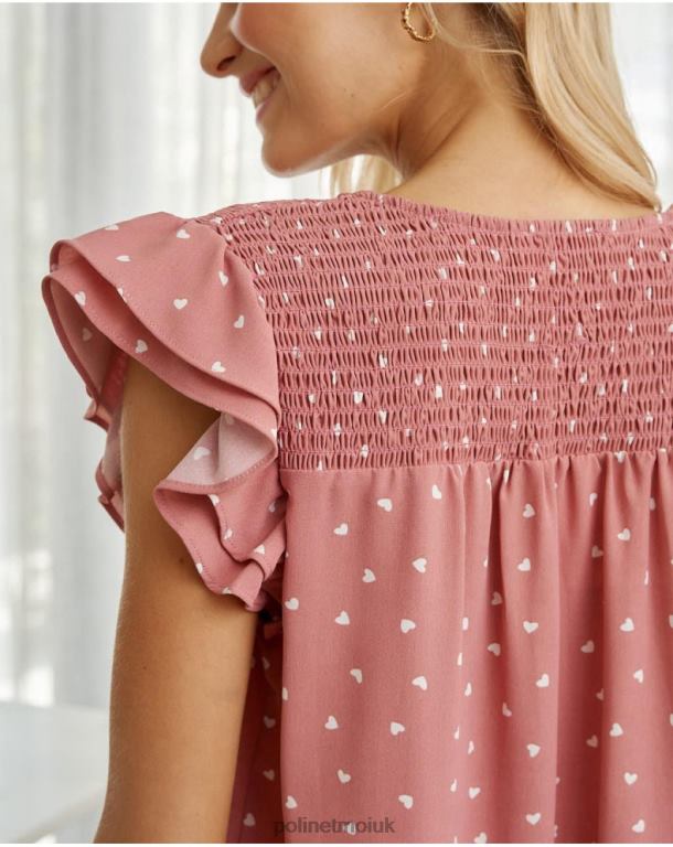 Clothing Polin et moi Katerina Hearts Blouse Makeup J4DB6166