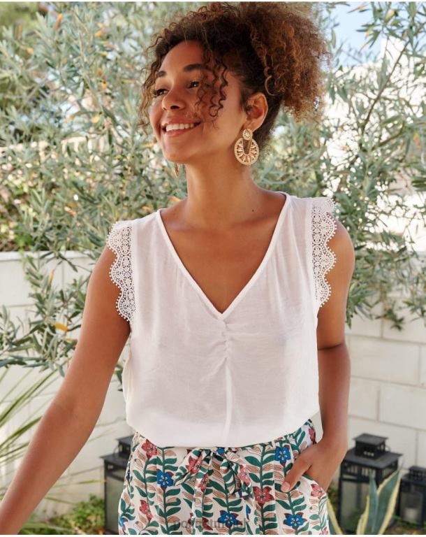 Clothing Polin et moi Lace blouse Mery white J4DB6153