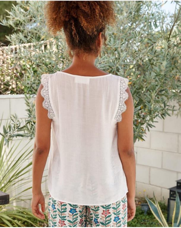 Clothing Polin et moi Lace blouse Mery white J4DB6153