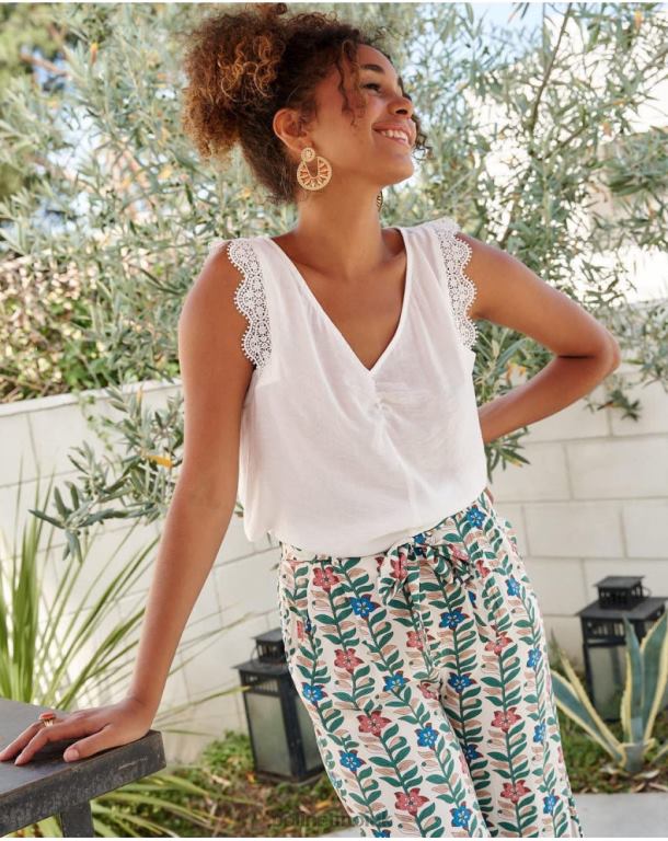 Clothing Polin et moi Lace blouse Mery white J4DB6153