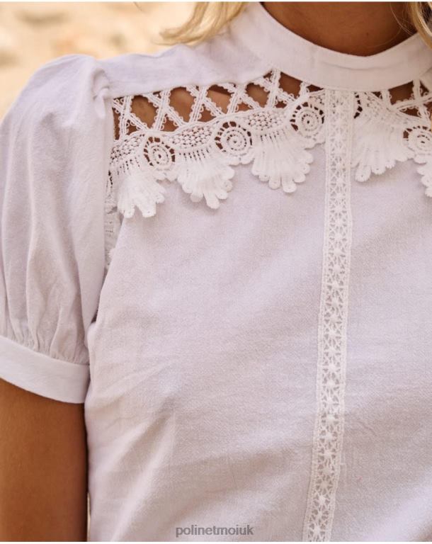 Clothing Polin et moi Linen Lies Blouse white J4DB6165