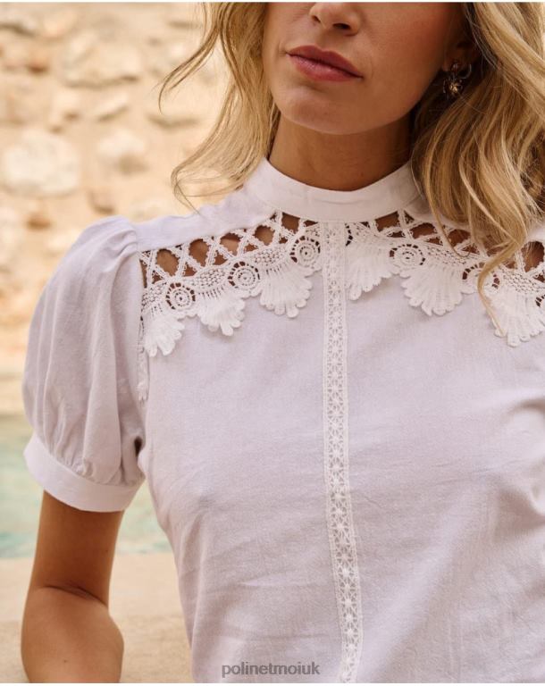 Clothing Polin et moi Linen Lies Blouse white J4DB6165